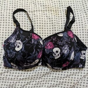 Torrid black skull print balconette bra
